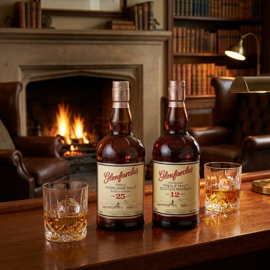 Glenfarclas 12 &amp; 25 Year – Sherry Cask Single Malt Scotch Whisky Bundle (2 x 750ml)