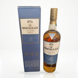 The Macallan Fine Oak 12 Year triple cask single malt Scotch whisky 750ml with box on white studio background