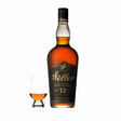 Weller 12 Year bourbon bottle with Glencairn glass