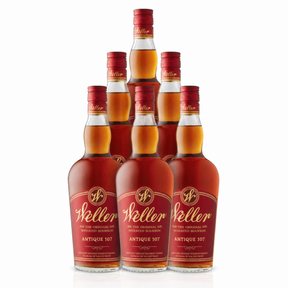 W.L. Weller Antique 107 Bourbon — six-bottle case, wheated bourbon, 107 proof
