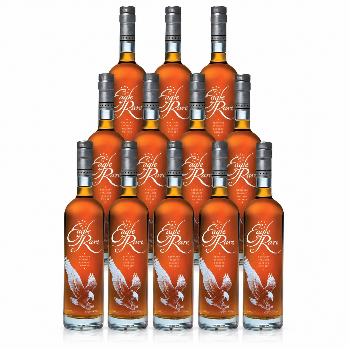 Eagle Rare 10 Year Bourbon — twelve-bottle case, age-stated Kentucky straight bourbon, 90 proof