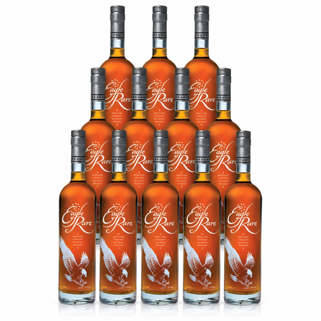 Eagle Rare 10 Year Bourbon — twelve-bottle case, age-stated Kentucky straight bourbon, 90 proof