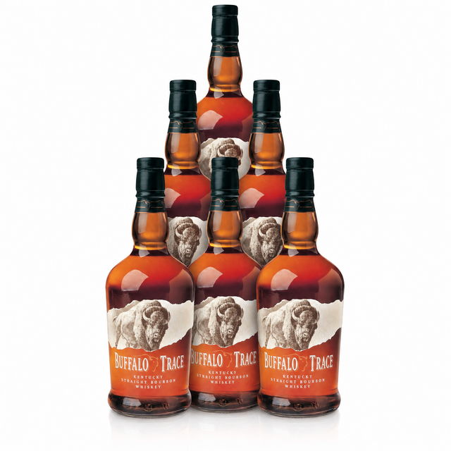 Buffalo Trace Bourbon — six-bottle case, Kentucky straight bourbon, 90 proof