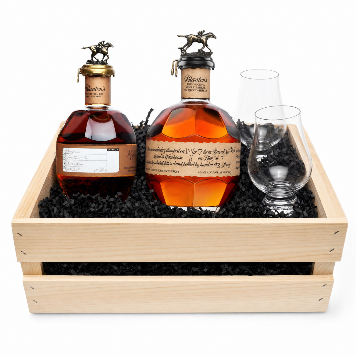 Blanton's Vault Crate — Straight From The Barrel & Single Barrel with Glencairn Glasses