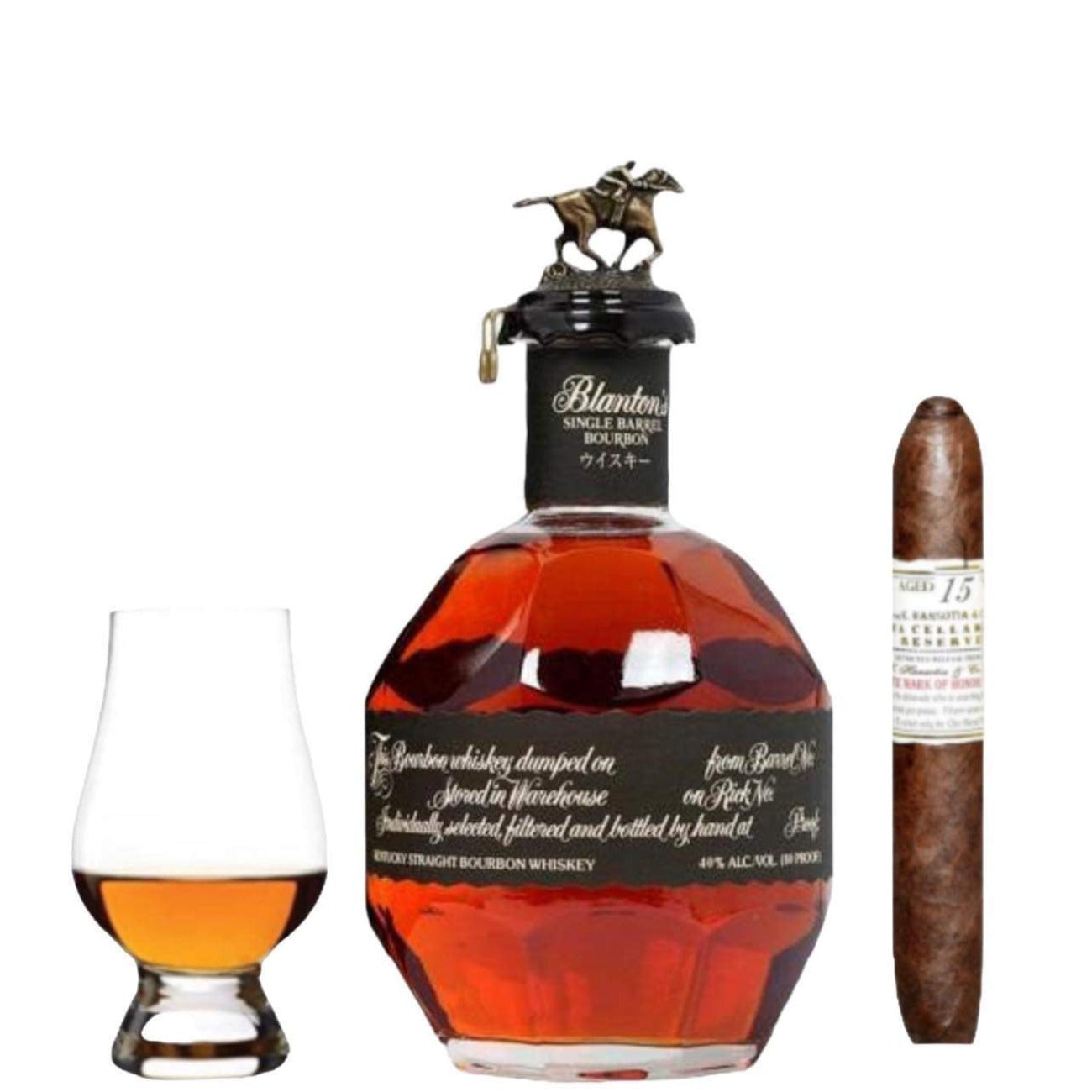 Blanton’s Black Edition Bourbon Gift Set – Cigar &amp; Glencairn – 750ml