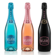 Luc Belaire sparkling wine trio bundle featuring Bleu Édition Limitée turquoise bottle, Luxe Rosé pink bottle, and Rare Rosé black bottle side by side against a white background