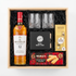 The Macallan 12 Year Sherry Oak Single Malt Scotch gift crate, crystal-cut old fashioned glasses, premium whiskey stones gift set, Ferrero Rocher chocolates, and Walker&