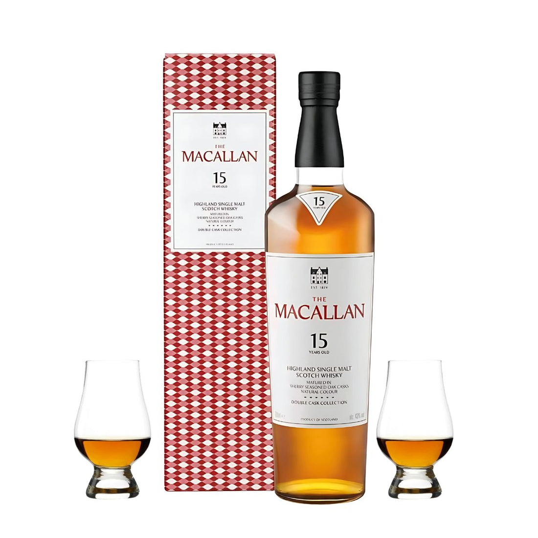 The Macallan 15 Year Double Cask Gift Set with Glencairn Glass – 750ml