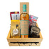 The Macallan Harmony Collection Phoenix Honey Orchid Tea Gift Crate with scotch whisky bottle, crystal glasses, whiskey stones, Ferrero Rocher, and Walkers shortbread on white background – Total Bourbon