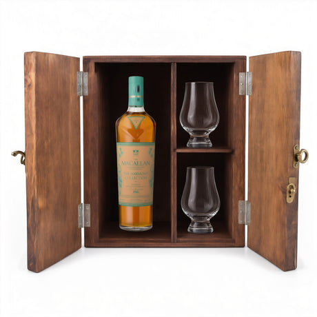 The Macallan Harmony Collection Phoenix Honey Orchid Tea Gift Set with Wooden Box & 2 Crystal Glasses – 750ml — Glencairn Glasses