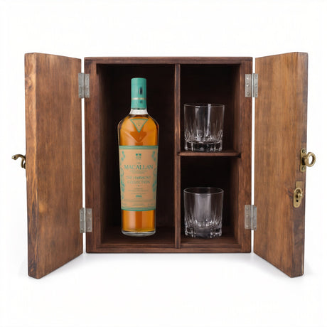 The Macallan Harmony Collection Phoenix Honey Orchid Tea Gift Set with Wooden Box & 2 Crystal Glasses – 750ml