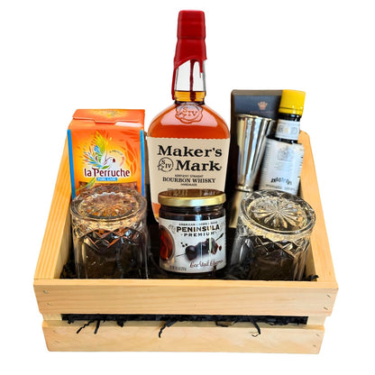 Maker’s Mark Old Fashioned Gift Crate – engravable bourbon, bitters, sugar cubes, cherries, and bar tools from Top Bourbon