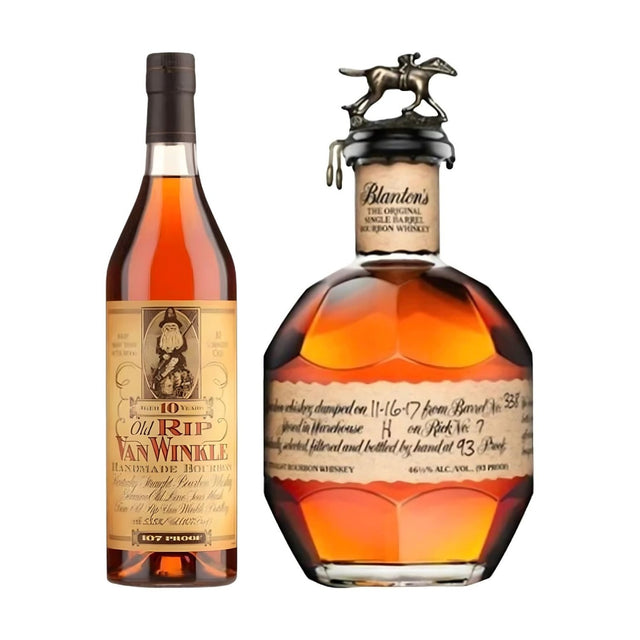 Old Rip Van Winkle 10 Year & Blanton's Original Bourbon Gift Crate bottles included