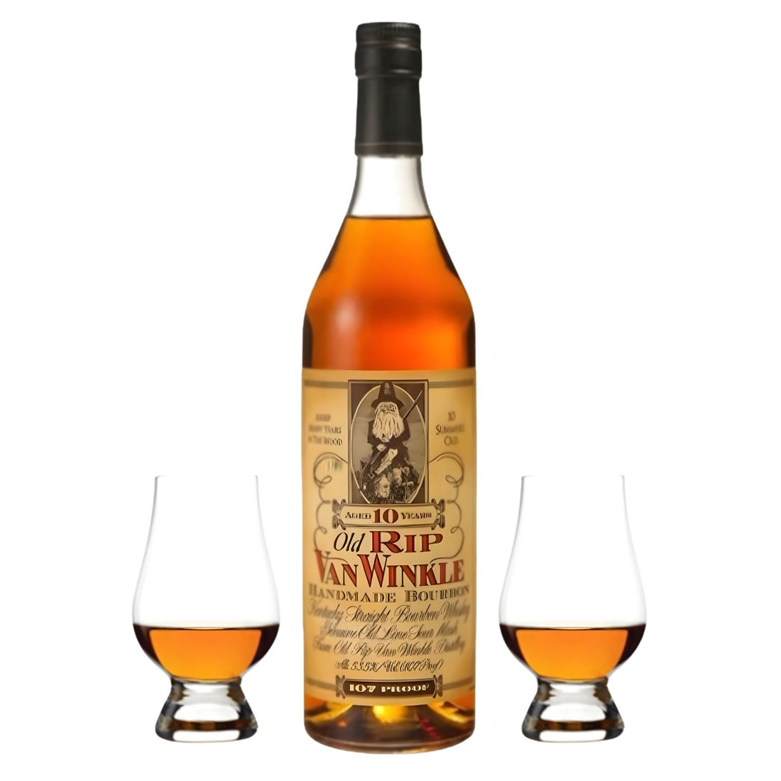 Old Rip Van Winkle 10 Year Bourbon Whiskey Gift Set with Glencairn Glasses 750ml – engravable and gift-ready from Top Bourbon