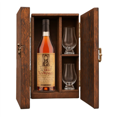 Old Rip Van Winkle 10 Year Gift Set with Wooden Box & 2 Crystal Glasses – 750ml — Glencairn Glasses