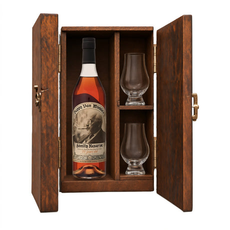 Pappy Van Winkle Family Reserve 15 Year Gift Set with Wooden Box & 2 Crystal Glasses – 750ml — Glencairn Glasses