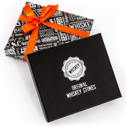 Premium Whiskey Stones Gift Set – 12 Marble Chilling Rocks with Storage Bag