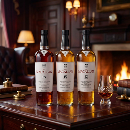 The Macallan Double Cask Trio – 12 Year, 15 Year &amp; 18 Year Single Malt Scotch Whisky (3 x 750ml)