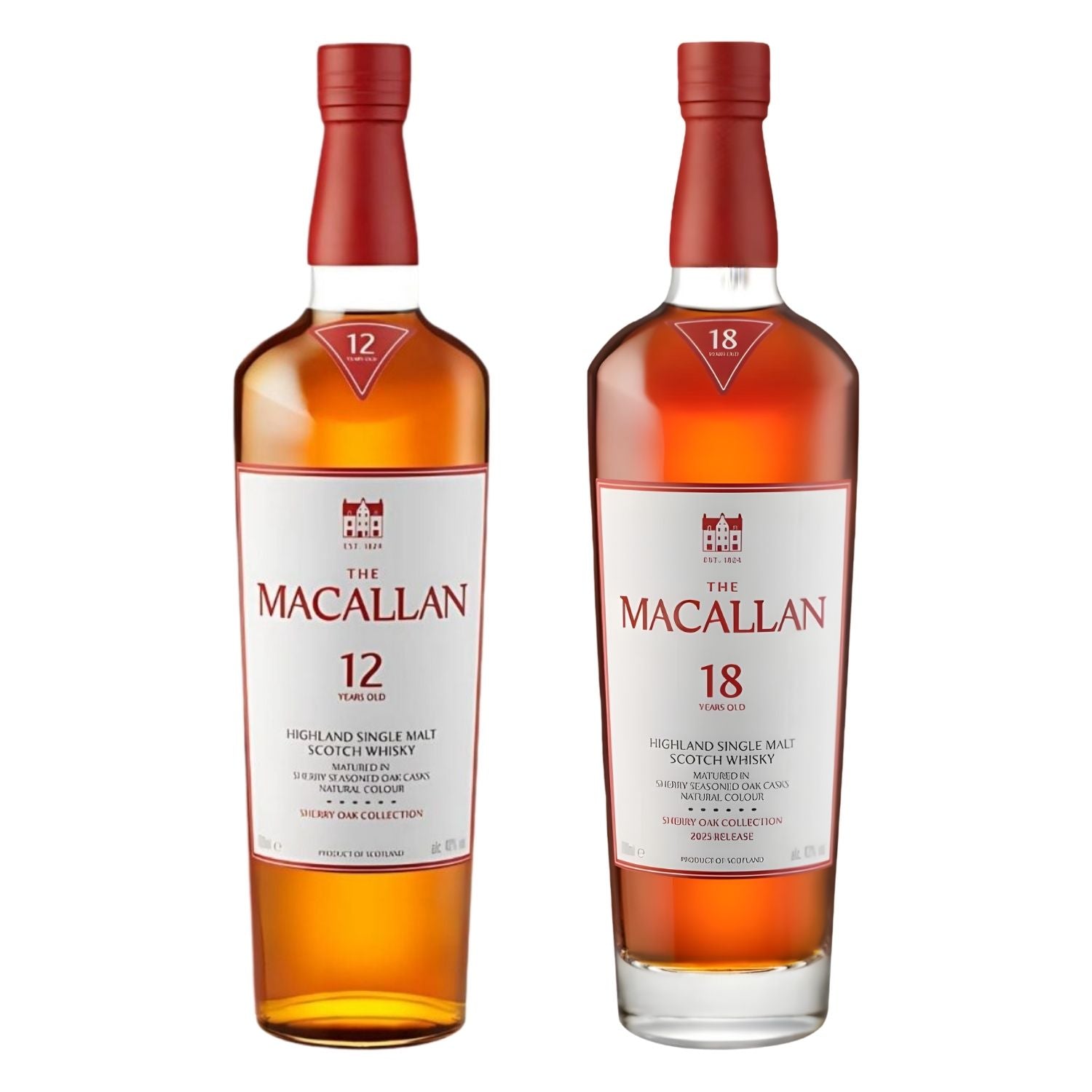 The MACALLAN 18 Years Old 2本セット Macallan 12 & 18 Year Sherry Oak Bundle – 2 Iconic Single Malts