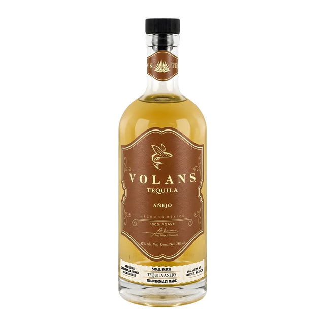 Volans Añejo Tequila 750ml bottle on white background – small batch aged tequila made from 100% agave