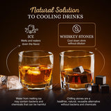 Whiskey Stones Gift Set – 8 Granite Chilling Rocks with Wooden Tray