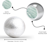 XXL Whiskey Chilling Balls – Set of 2 Stainless Steel Spheres with Freezer Tray (55mm)
