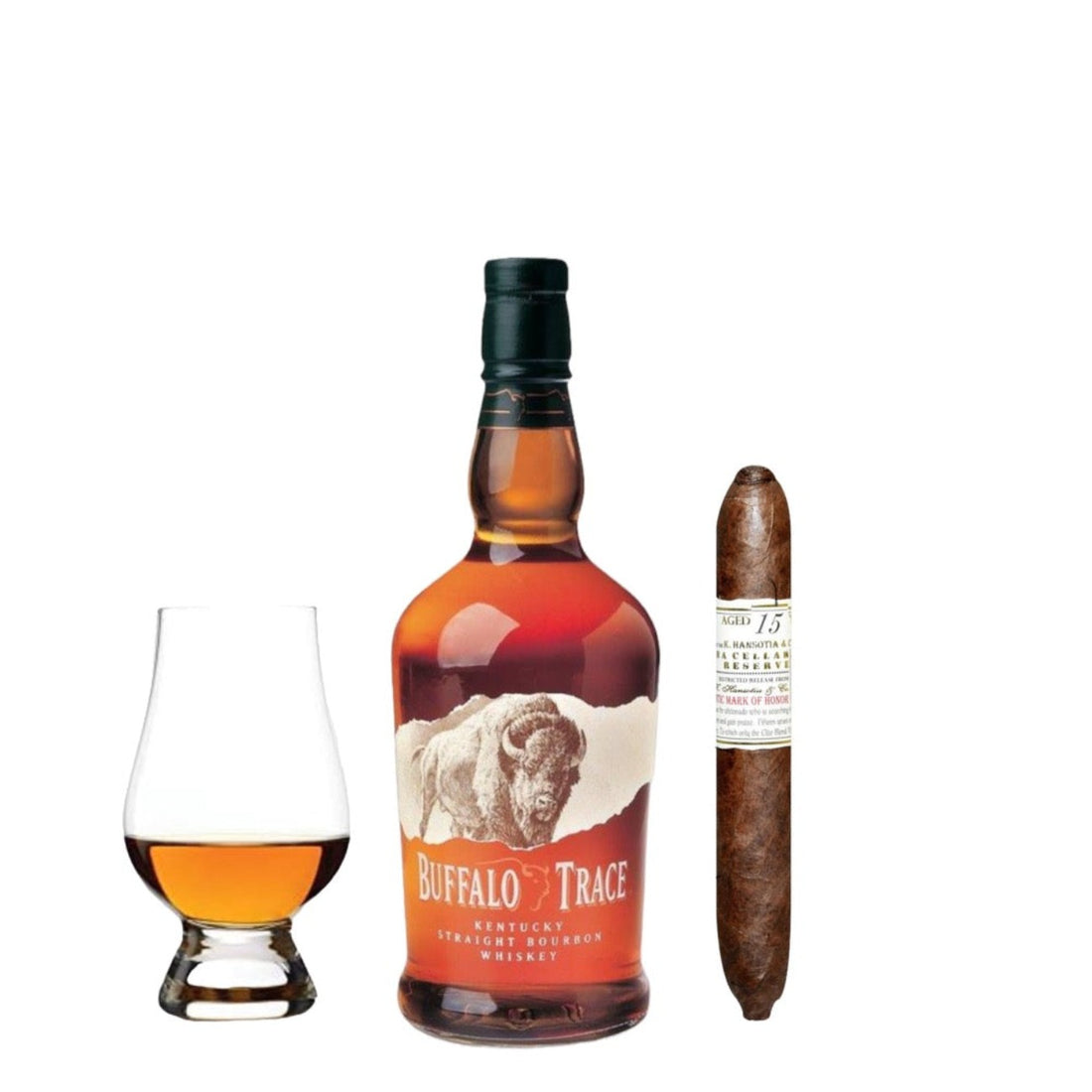 Gift Set Bundle |  Buffalo Trace | Cigar &amp; Glencairn
