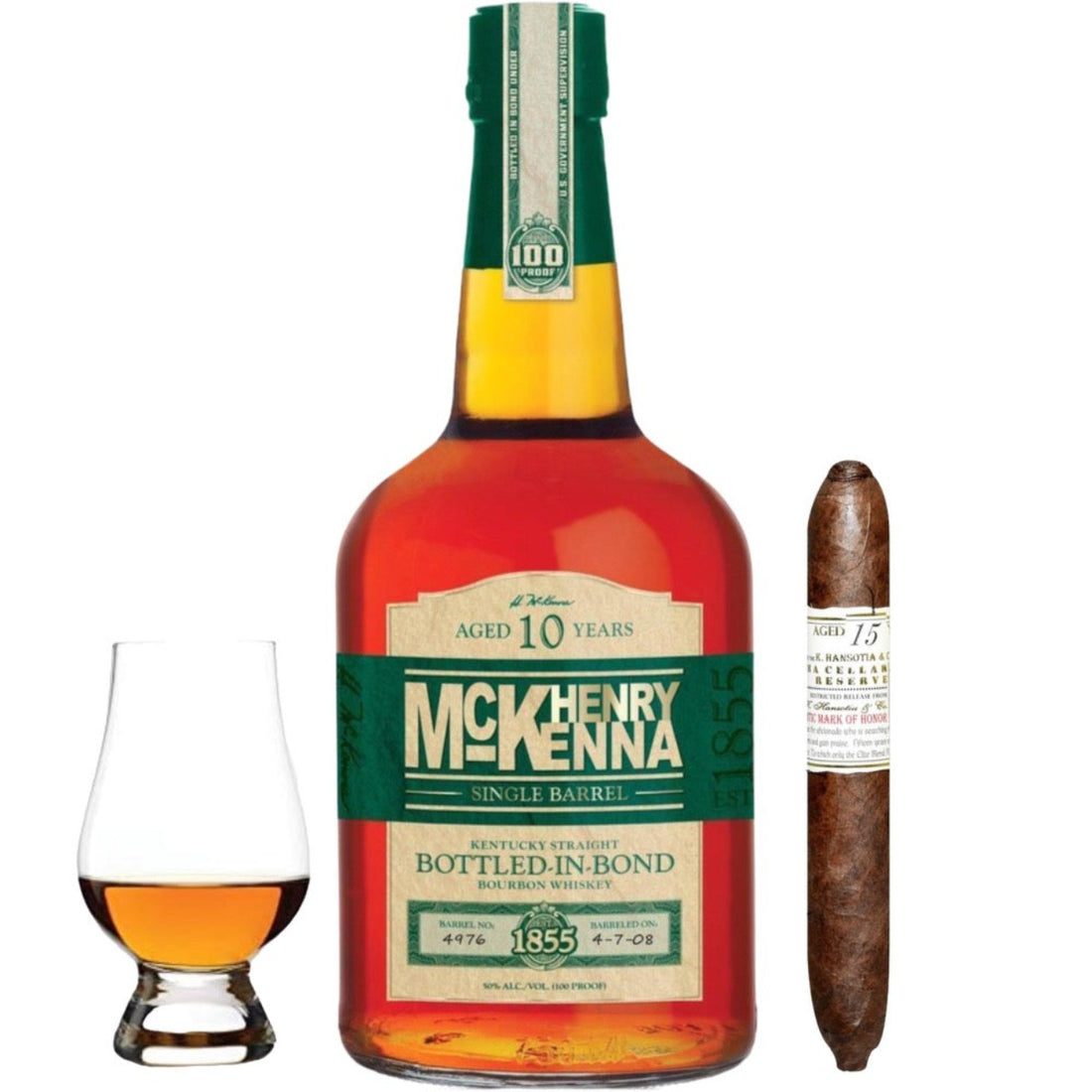 Henry McKenna 10 Year Gift Set with Cigar & Glencairn Glass