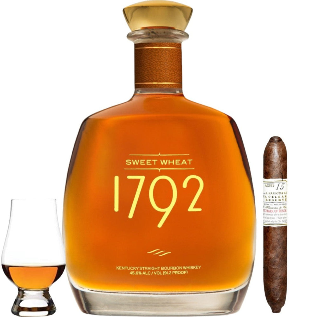 1792 Sweet Wheat Gift Set with Cigar & Glencairn Glass