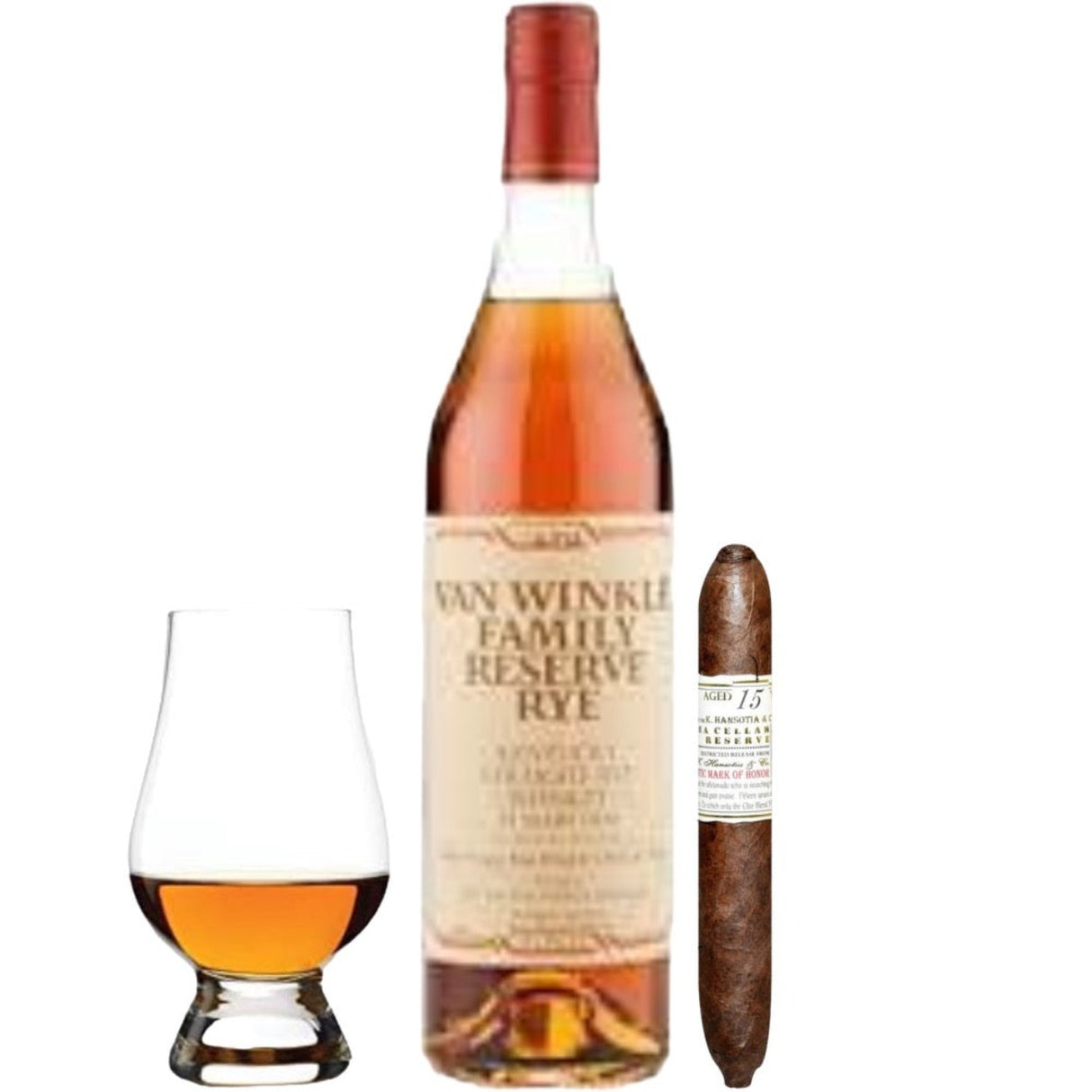 Pappy Van Winkle Family Reserve 13 Year Rye Whiskey Gift Set with Cigar & Glencairn Glass